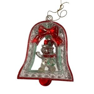 Vintage Snowman Bell Christmas Ornament
